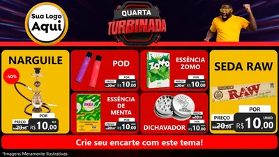 Modelo de TV para TV Horizontal com o tema Quarta Turbinada para Tabacaria