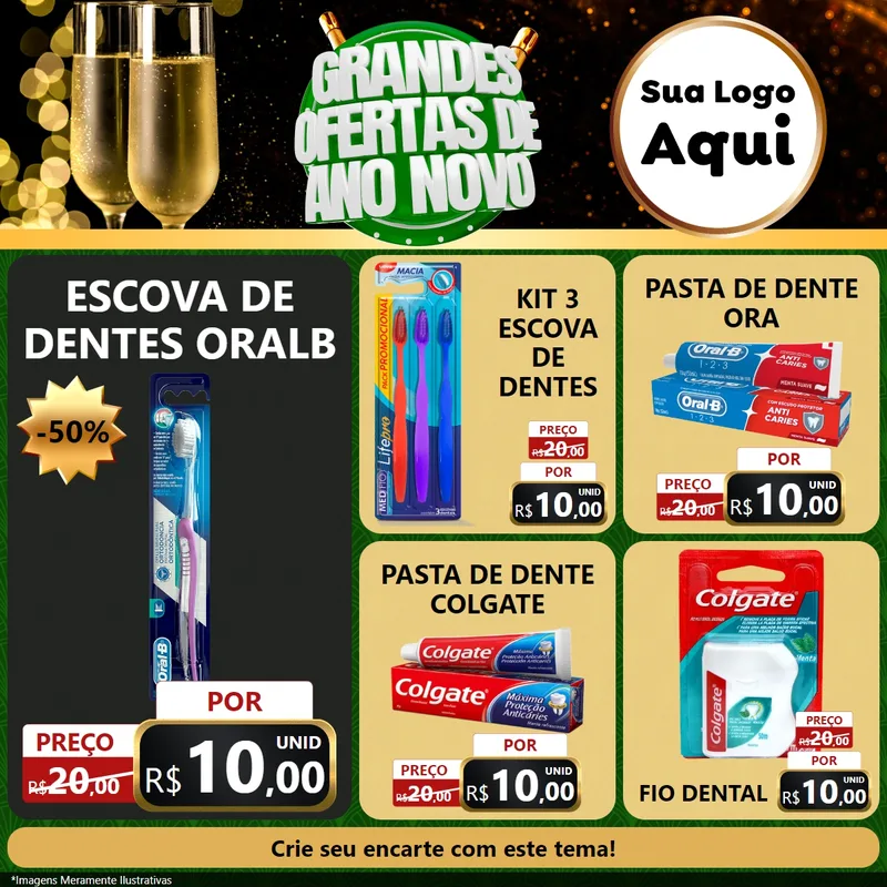 Modelo de Rede Social para Feed Facebook com o tema Grandes Ofertas de Ano Novo para Higiene Pessoal
