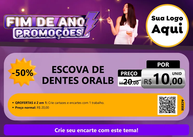 Modelo de Cartaz para Cartaz A4 Horizontal com o tema Fim de Ano Promoções para Higiene Pessoal
