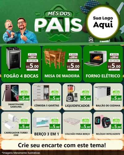 Modelo de Rede Social para Feed Instagram com o tema Mês dos Pais para Móveis e Eletro