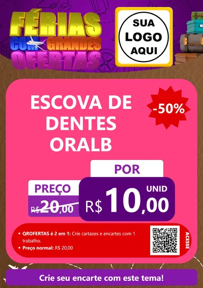 Modelo de Cartaz para Cartaz A4 Vertical com o tema Férias com Grandes Ofertas para Higiene Pessoal