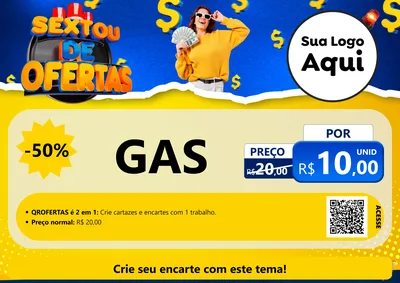 Modelo de Cartaz para Cartaz A4 Horizontal com o tema Sextou de Ofertas para Água e gás