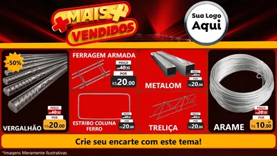 Modelo de TV para TV Horizontal com o tema Mais Vendidos para Ferragens