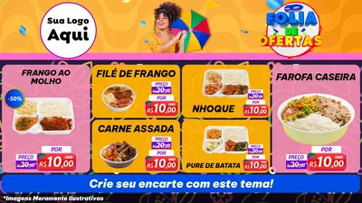 Modelo de TV para TV Horizontal com o tema Folia de Ofertas para Restaurante