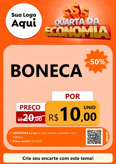 Modelo de Cartaz para Cartaz A4 Vertical com o tema Quarta da Economia para Brinquedos
