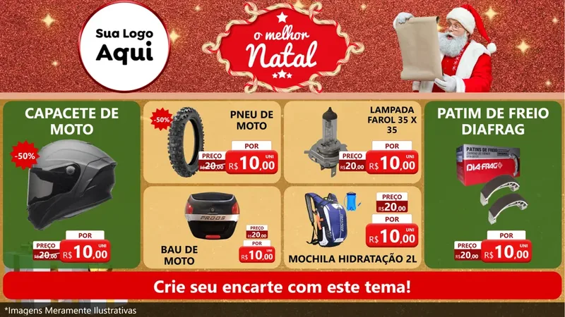 Modelo de TV para TV Horizontal com o tema O Melhor Natal para Moto peças