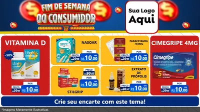 Modelo de TV para TV Horizontal com o tema Fim de Semana do Consumidor para Farmácia