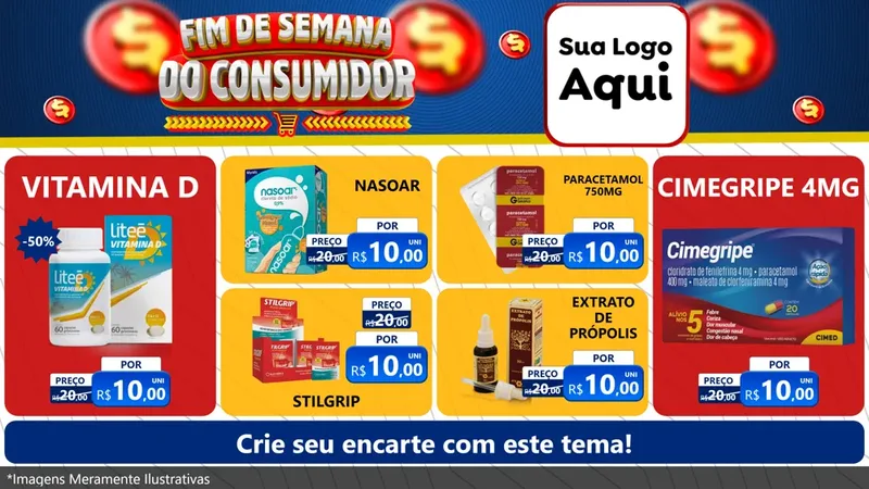 Modelo de TV para TV Horizontal com o tema Fim de Semana do Consumidor para Farmácia