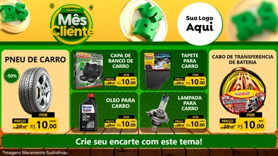 Modelo de TV para TV Horizontal com o tema Especial Mês do Cliente para Auto peças