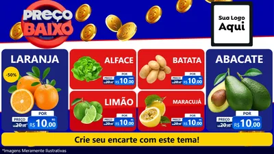 Modelo de TV para TV Horizontal com o tema Preço Baixo para Hortifrúti