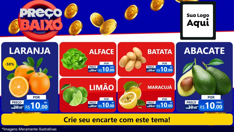 Modelo de TV para TV Horizontal com o tema Preço Baixo para Hortifrúti
