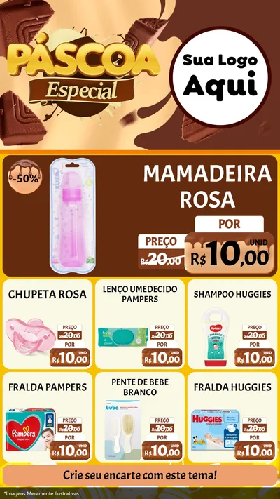 Modelo de Rede Social para Stories com o tema Páscoa Especial para Bebês