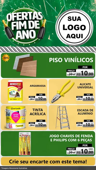 Modelo de TV para TV Vertical com o tema Ofertas Fim de Ano para Material para Construção