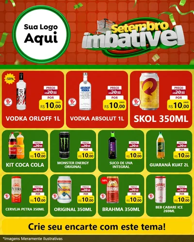 Modelo de Rede Social para Feed Instagram com o tema Setembro Imbatível para Distribuidora de bebidas