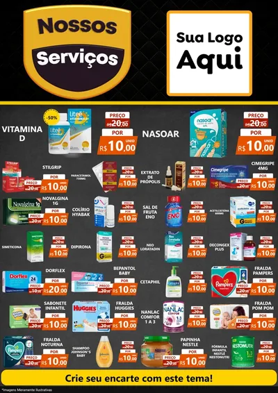Modelo de Encarte para Encarte A4 Vertical com o tema Nossos Serviços para Farmácia