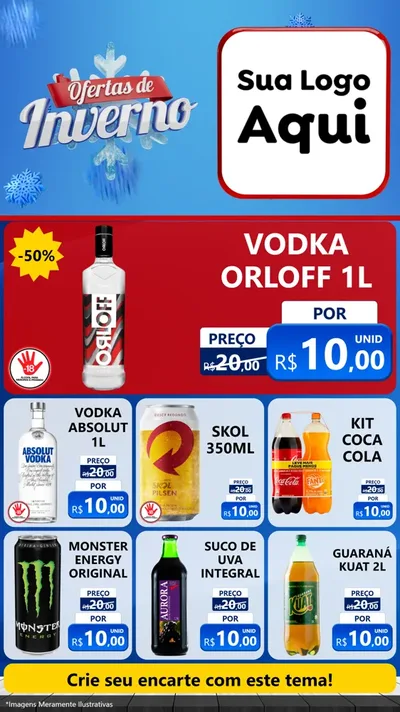 Modelo de Rede Social para Stories com o tema Ofertas de Inverno para Distribuidora de bebidas
