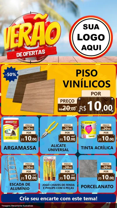 Modelo de Rede Social para Stories com o tema Verão de Ofertas para Material para Construção
