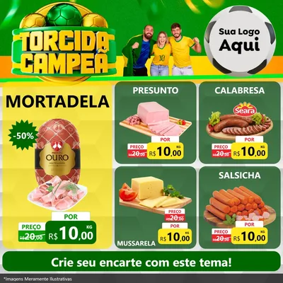 Modelo de Rede Social para Feed Facebook com o tema Torcida Campeã - Copa para Frios e Laticínios