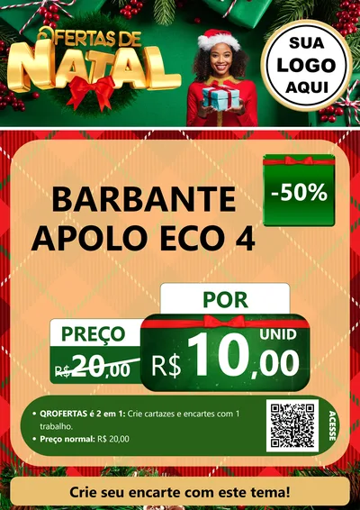 Modelo de Cartaz para Cartaz A4 Vertical com o tema Ofertas de Natal para Armarinho e Aviamentos
