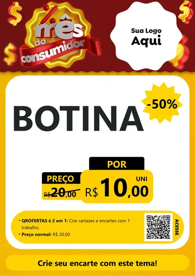 Modelo de Cartaz para Cartaz A4 Vertical com o tema Mês do consumidor para Agropecuária