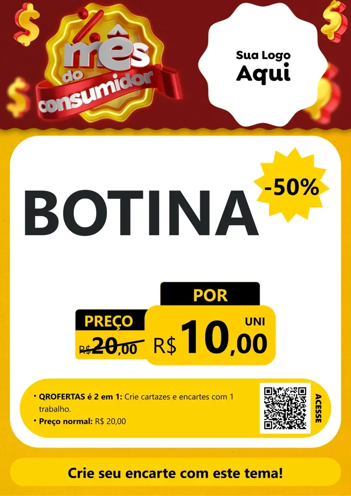 Modelo de Cartaz para Cartaz A4 Vertical com o tema Mês do consumidor para Agropecuária