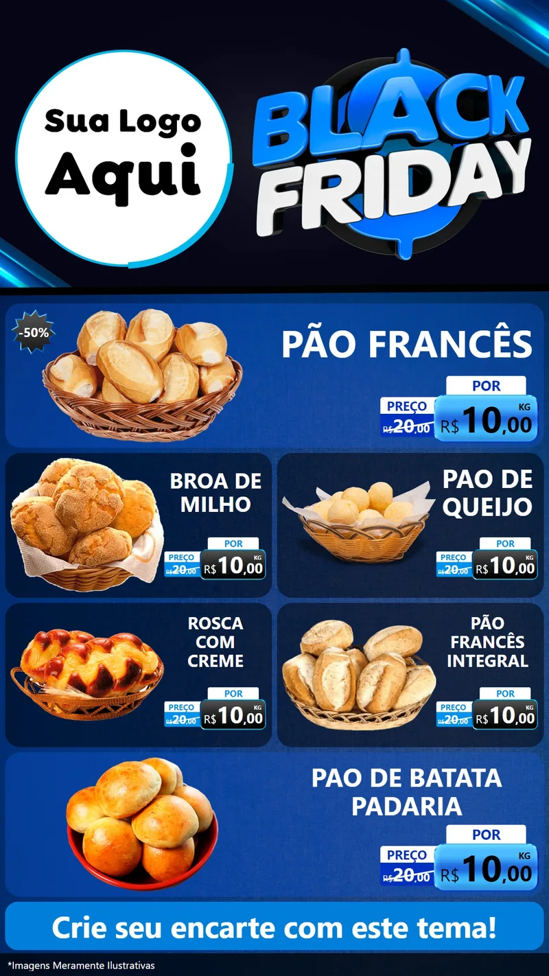 Modelo de TV para TV Vertical com o tema Black Friday para Padaria