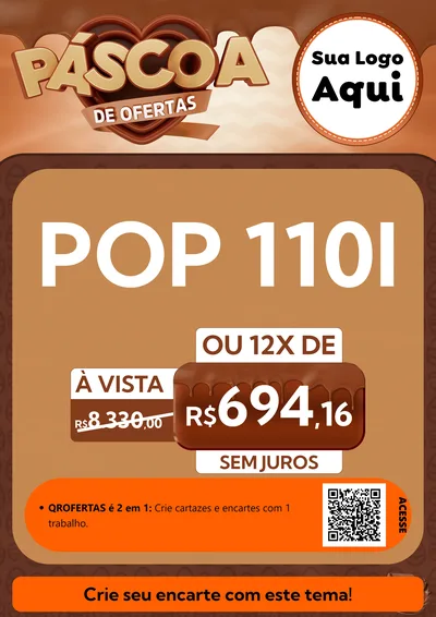 Modelo de Cartaz para Cartaz A4 Vertical com o tema Páscoa de Ofertas para Concessionaria de Motos