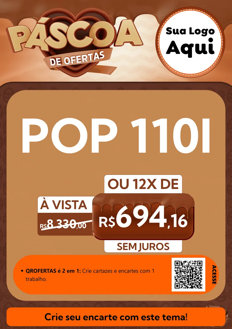 Modelo de Cartaz para Cartaz A4 Vertical com o tema Páscoa de Ofertas para Concessionaria de Motos