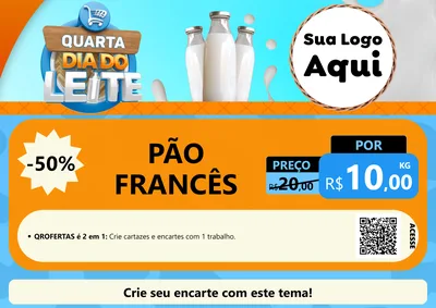 Modelo de Cartaz para Cartaz A4 Horizontal com o tema Quarta Dia do Leite