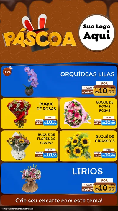 Modelo de TV para TV Vertical com o tema Páscoa para Floricultura e jardim
