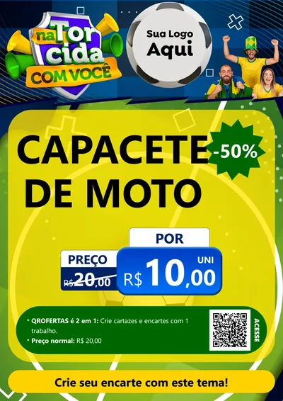 Modelo de Cartaz para Cartaz A4 Vertical com o tema Na Torcida Com Você - Copa para Moto peças