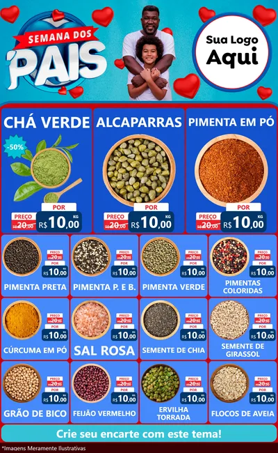Modelo de Encarte para Encarte Grande com o tema Semana Dos Pais para Produtos Naturais