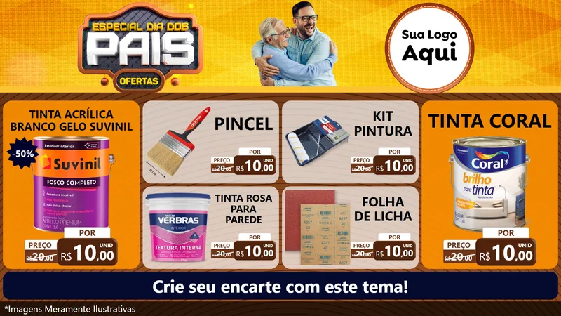 Modelo de TV para TV Horizontal com o tema Especial Dia dos Pais para Tintas e Ferramentas
