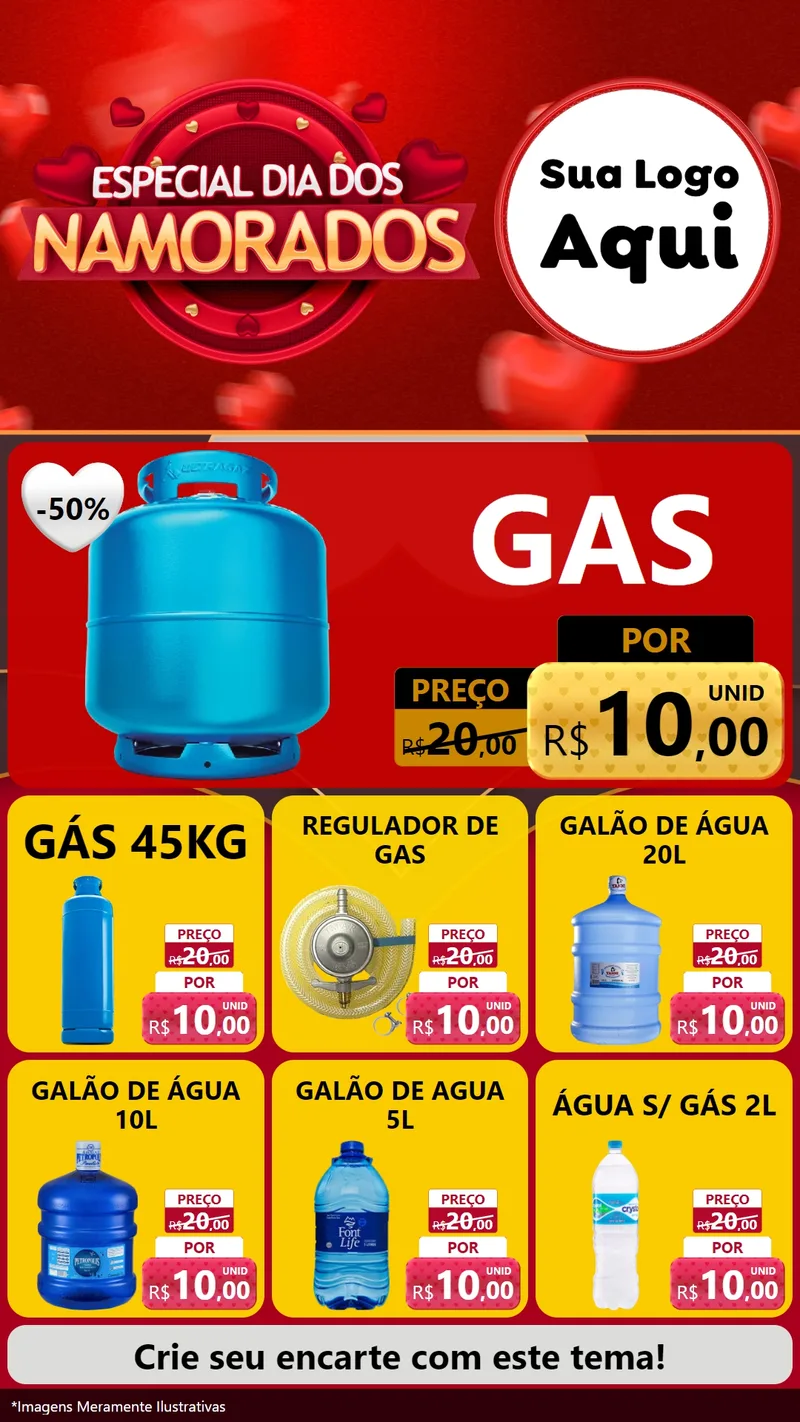 Modelo de Rede Social para Stories com o tema Especial Dia Dos Namorados para Água e gás