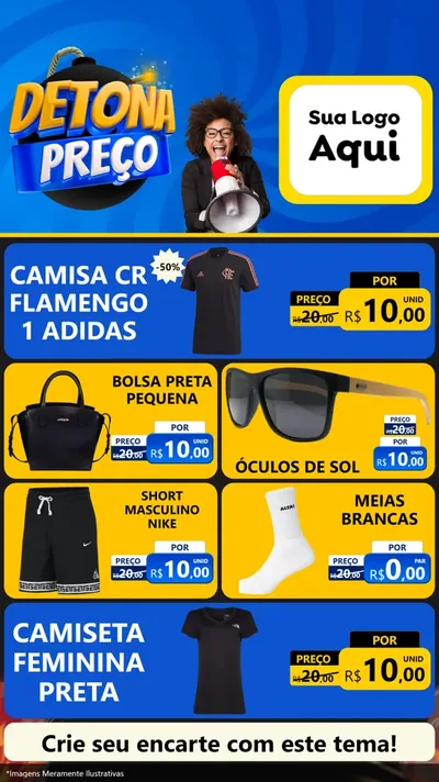 Modelo de TV para TV Vertical com o tema Detona Preços para Roupas e acessórios