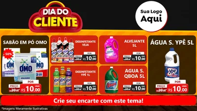 Modelo de TV para TV Horizontal com o tema Dia do Cliente para Produtos de Limpeza