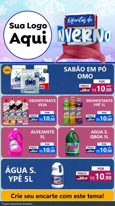 Modelo de TV para TV Vertical com o tema Ofertas de Inverno para Produtos de Limpeza