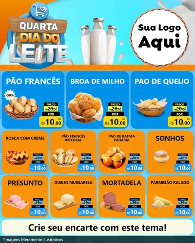 Modelo de Rede Social para Feed Instagram com o tema Quarta Dia do Leite