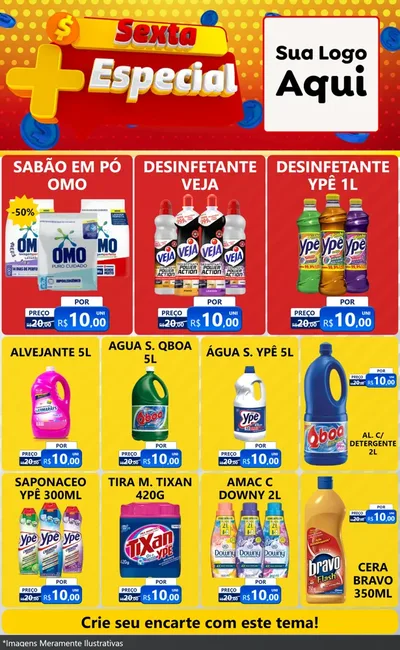Modelo de Encarte para Encarte Grande com o tema Sexta Mais Especial para Produtos de Limpeza