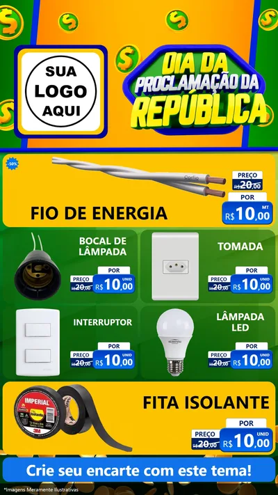 Modelo de TV para TV Vertical com o tema Dia Da Proclamação da República para Materiais Elétricos