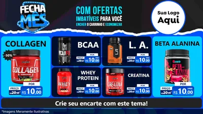 Modelo de TV para TV Horizontal com o tema Fecha Mês para Suplementos alimentares