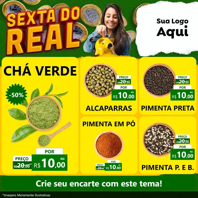 Modelo de Rede Social para Feed Facebook com o tema Sexta do Real para Produtos Naturais