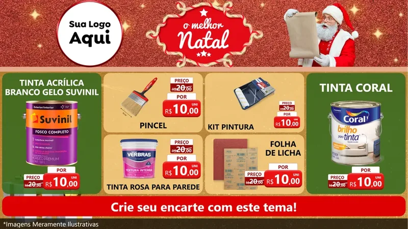 Modelo de TV para TV Horizontal com o tema O Melhor Natal para Tintas e Ferramentas
