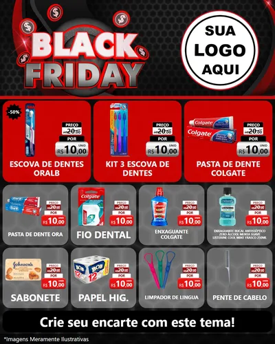 Modelo de Rede Social para Feed Instagram com o tema Black Friday para Higiene Pessoal
