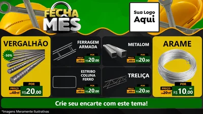 Modelo de TV para TV Horizontal com o tema Fecha Mês para Ferragens