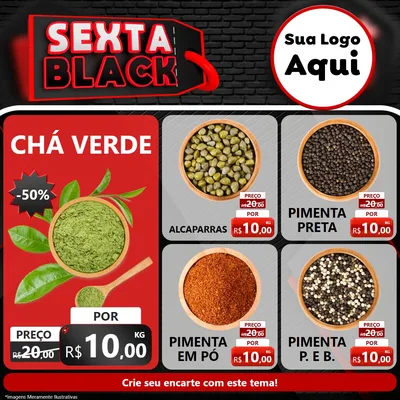 Modelo de Rede Social para Feed Facebook com o tema Sexta Black para Produtos Naturais