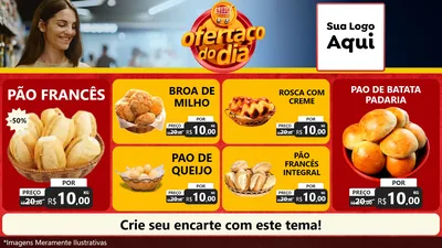 Modelo de TV para TV Horizontal com o tema Ofertaço Do Dia para Padaria