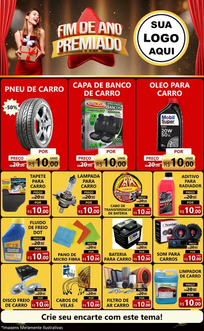 Modelo de Encarte para Encarte Grande com o tema Fim de Ano Premiado para Auto peças