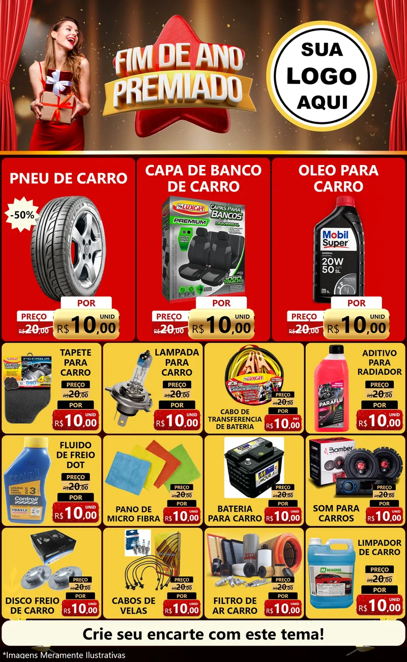 Modelo de Encarte para Encarte Grande com o tema Fim de Ano Premiado para Auto peças
