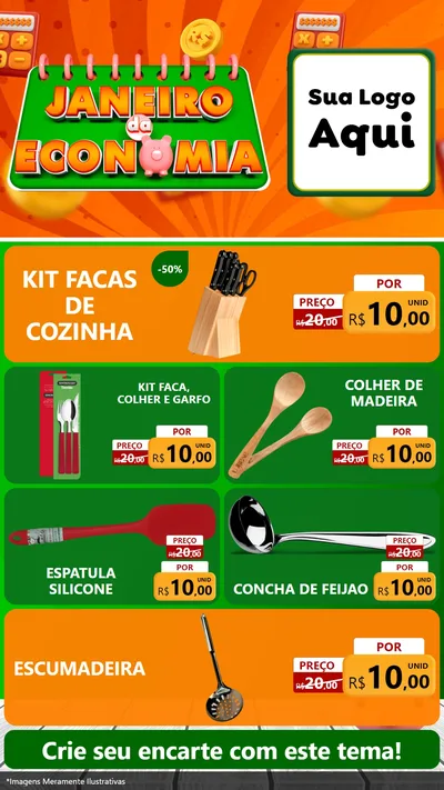 Modelo de TV para TV Vertical com o tema Janeiro da Economia para Utilidades Domésticas